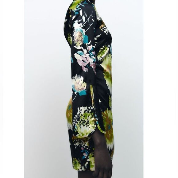 NWT Zara Gathered Printed Dress - Picture 8 of 13